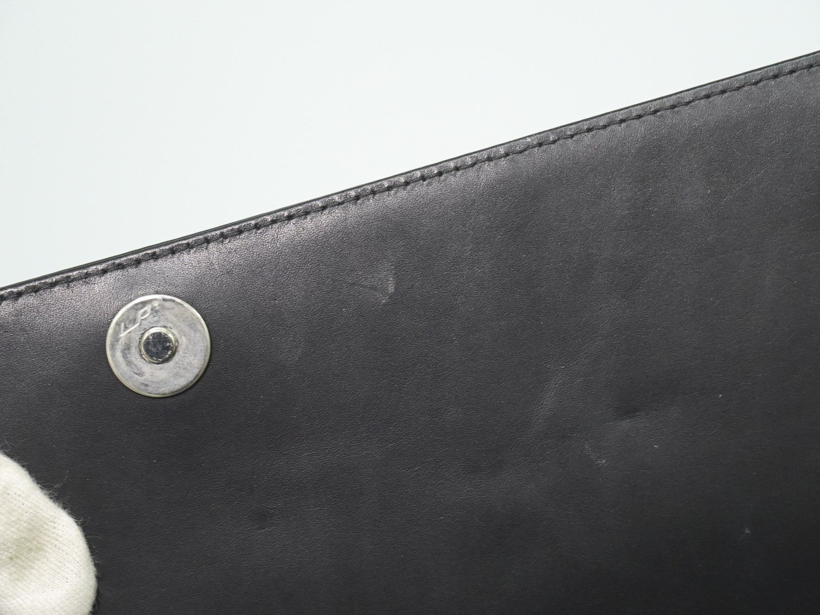 Salvatore Ferragamo Gancini Shoulder Bag Leather Black Leather Shoulder Bag Bag (Pre-Owned)