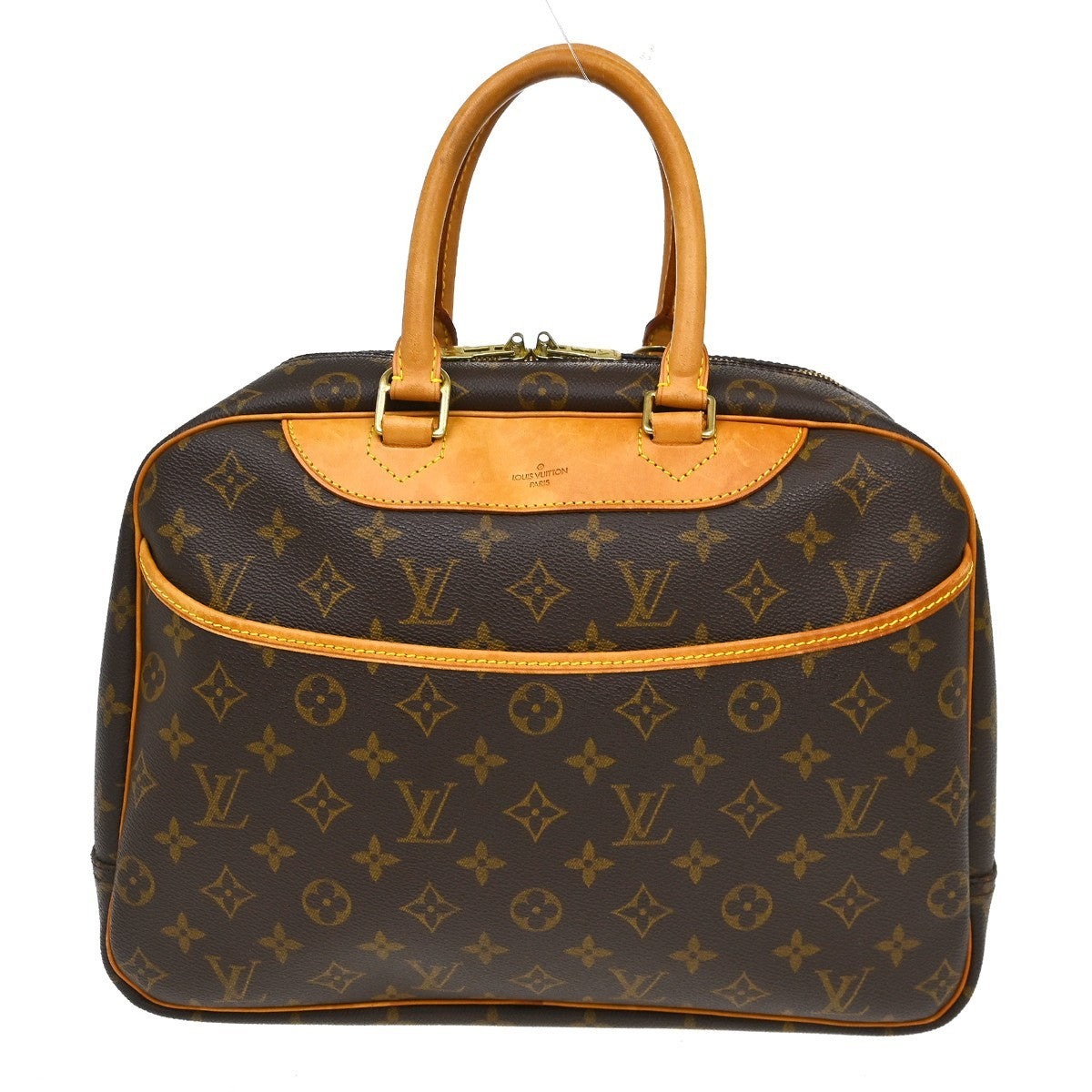 Louis Vuitton Deauville Handbag Monogram Canvas Brown Canvas Handbag (Pre-Owned)
