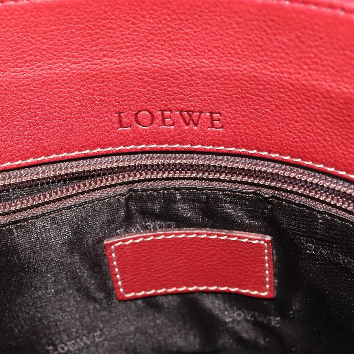 Loewe Vintage Anagram Tote Leather Burgundy Leather Tote Bag Bag (Pre-Owned)