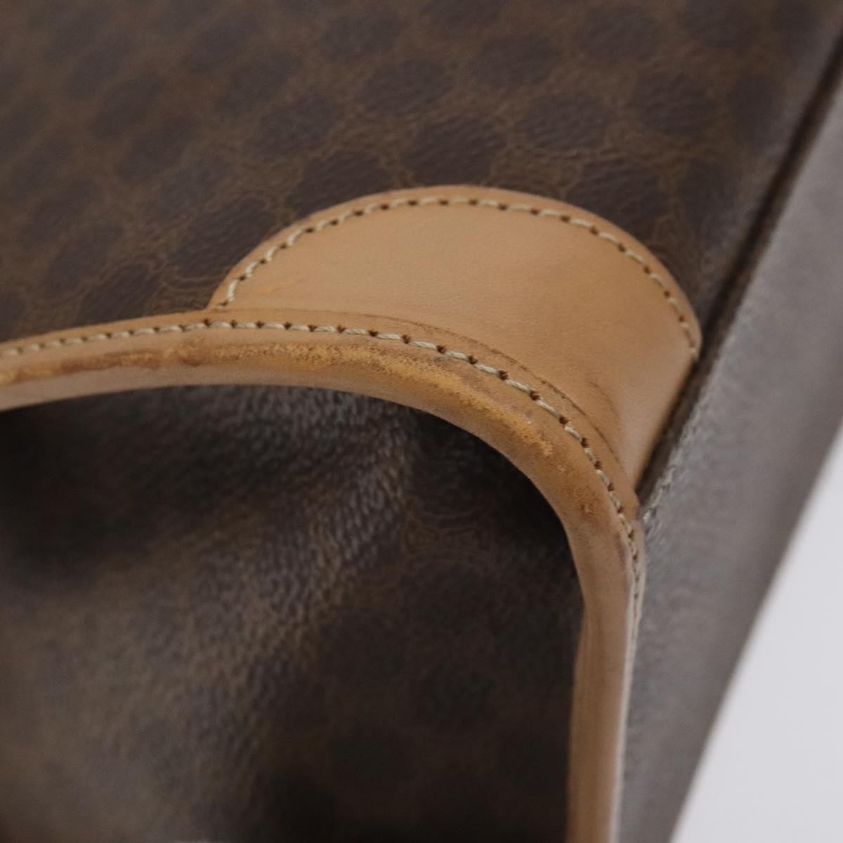 Celine Vintage Macadam Handbag Canvas And Leather Brown Canvas Handbag (Pre-Owned)