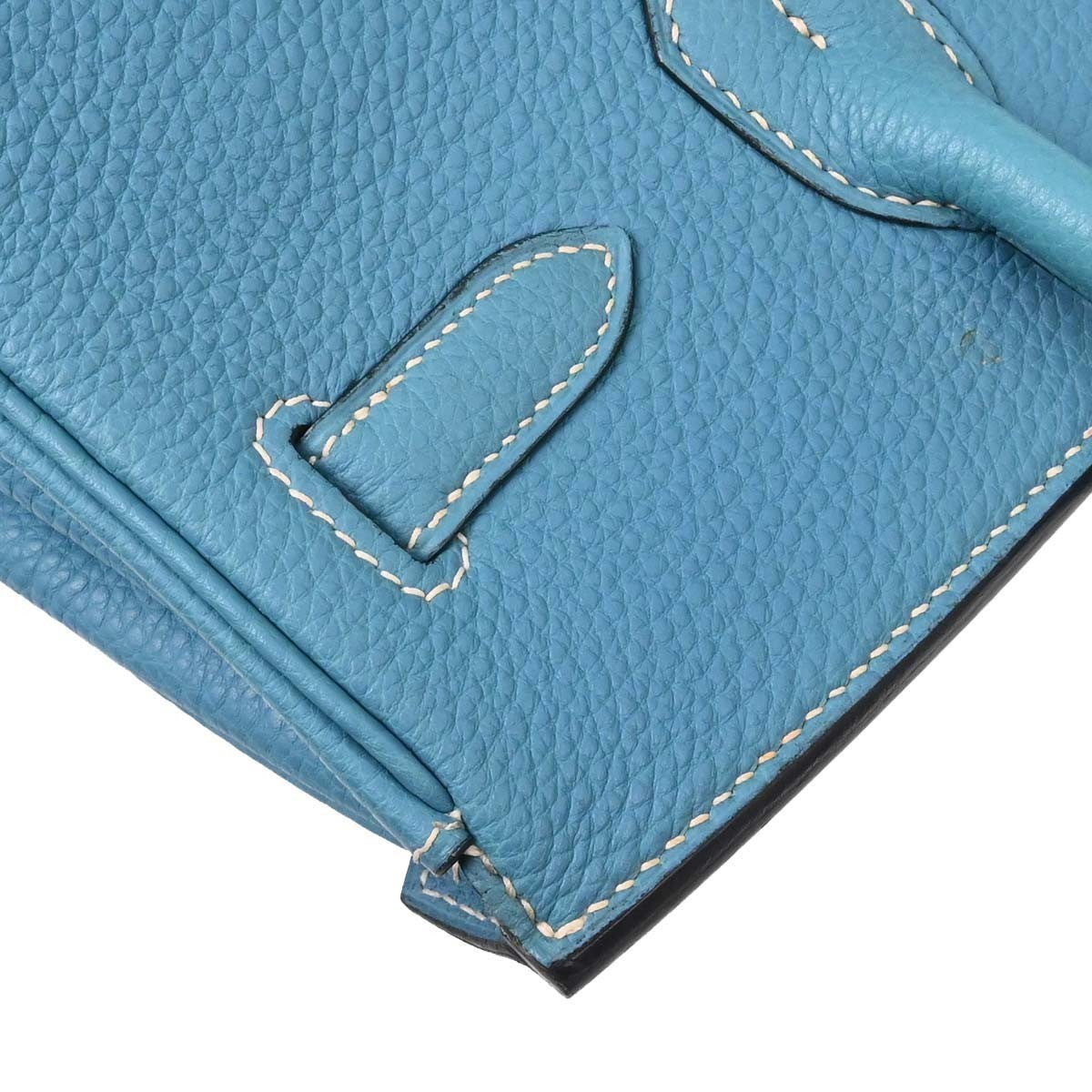 Hermes Touch Birkin Bag Blue Togo With Blue Matte Alligator And Gold Hardware Blue Leather Handbag (Pre-Owned)