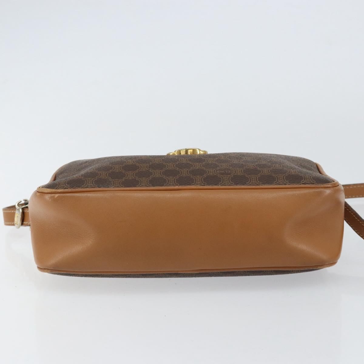 Celine Vintage Macadam Shoulder Bag Canvas And Leather Brown Canvas Shoulder Bag Bag (Pre-Owned)