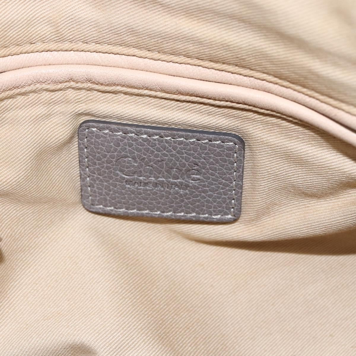 Chloe Paraty Top Handle Bag Leather Gray Leather Handbag (Pre-Owned)