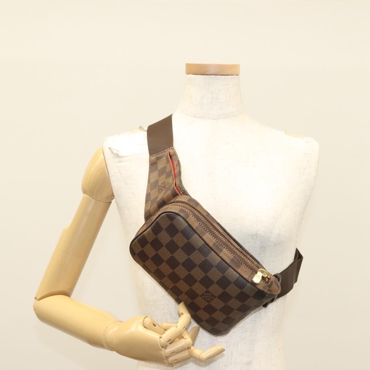 Louis Vuitton Geronimos Waist Bag Damier Brown Canvas Shoulder Bag Bag (Pre-Owned)