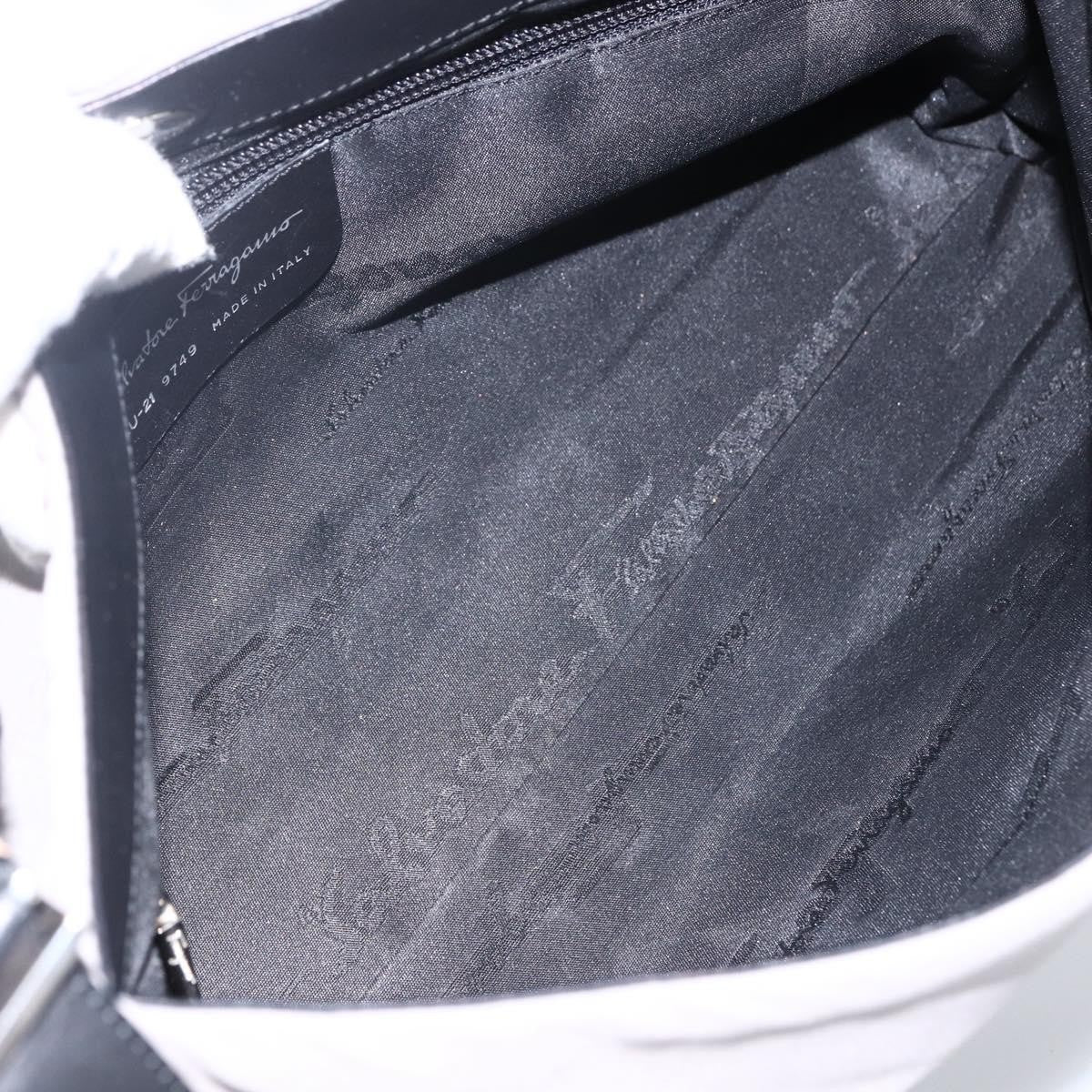 Salvatore Ferragamo Vintage Shoulder Bag Nylon Gray Nylon Shoulder Bag Bag (Pre-Owned)