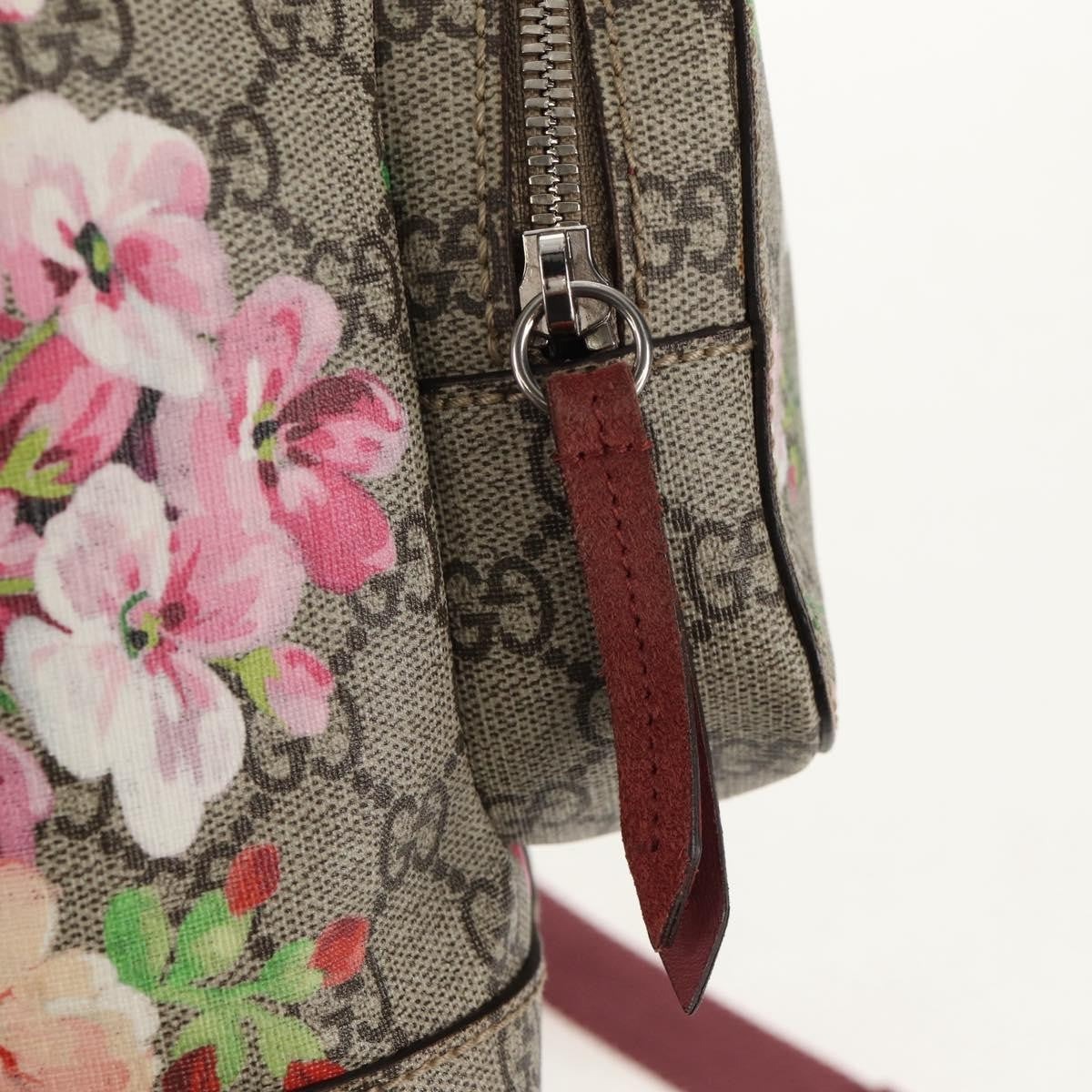 Gucci Buckle Backpack Blooms Print Gg Coated Canvas Beige Canvas Backpack Bag (Pre-Owned)