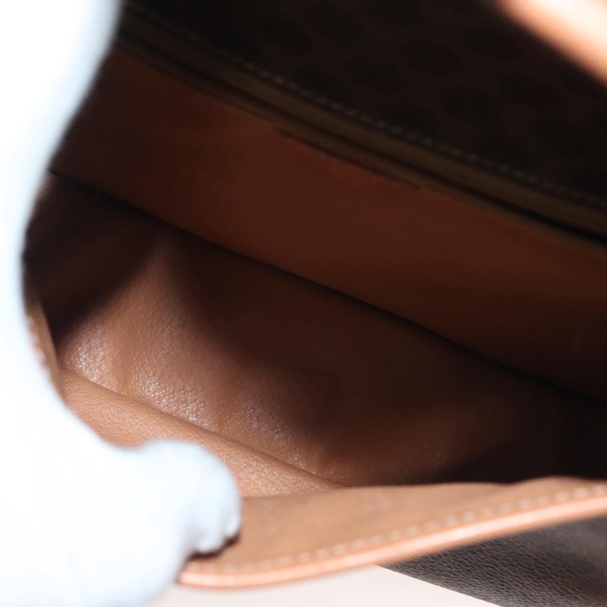 Celine Macadam Shoulder Bag Pvc Leather Brown Canvas Bag (Pre-Owned)