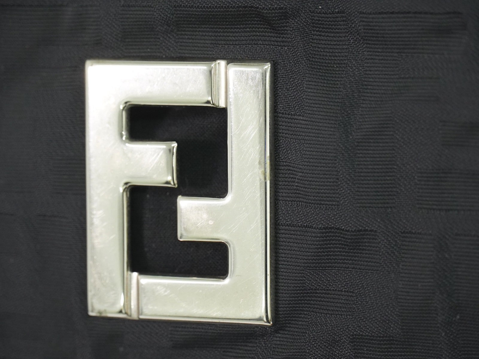 Fendi Zucca Tote Bag Canvas Black Canvas Tote Bag Bag (Pre-Owned)