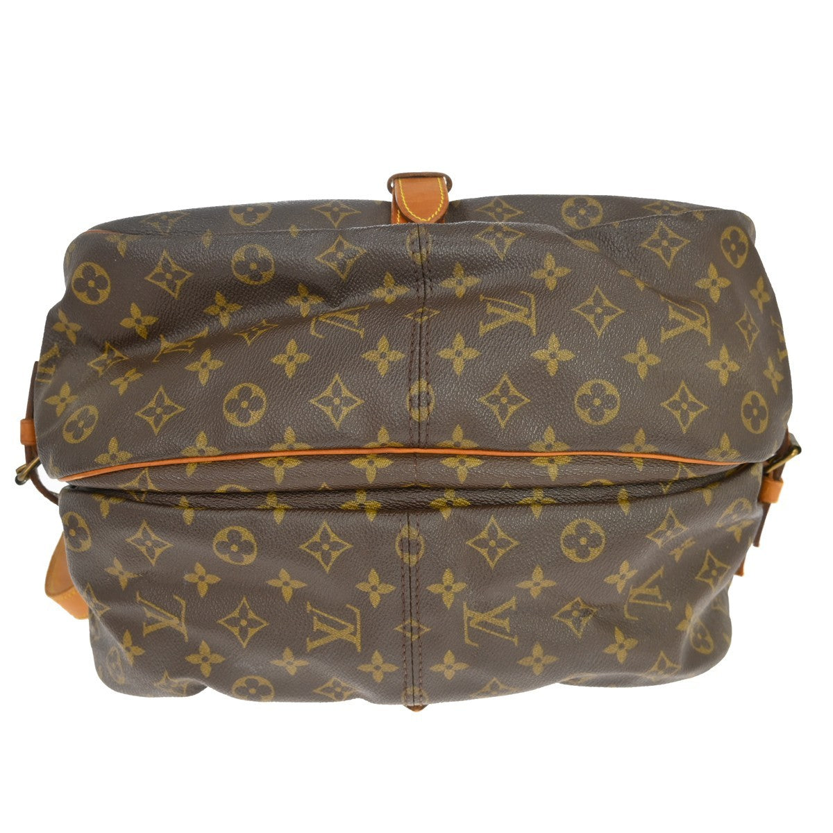 Louis Vuitton Saumur Handbag Monogram Canvas Brown Canvas Travel Bag Bag (Pre-Owned)