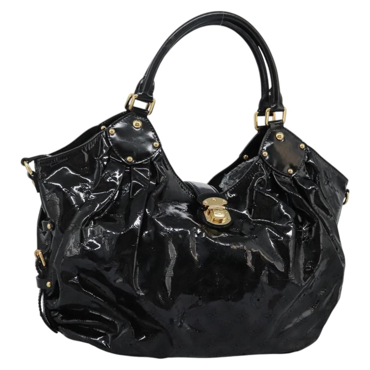 Louis Vuitton L Hobo Surya Leather Black Patent_Leather Handbag (Pre-Owned)