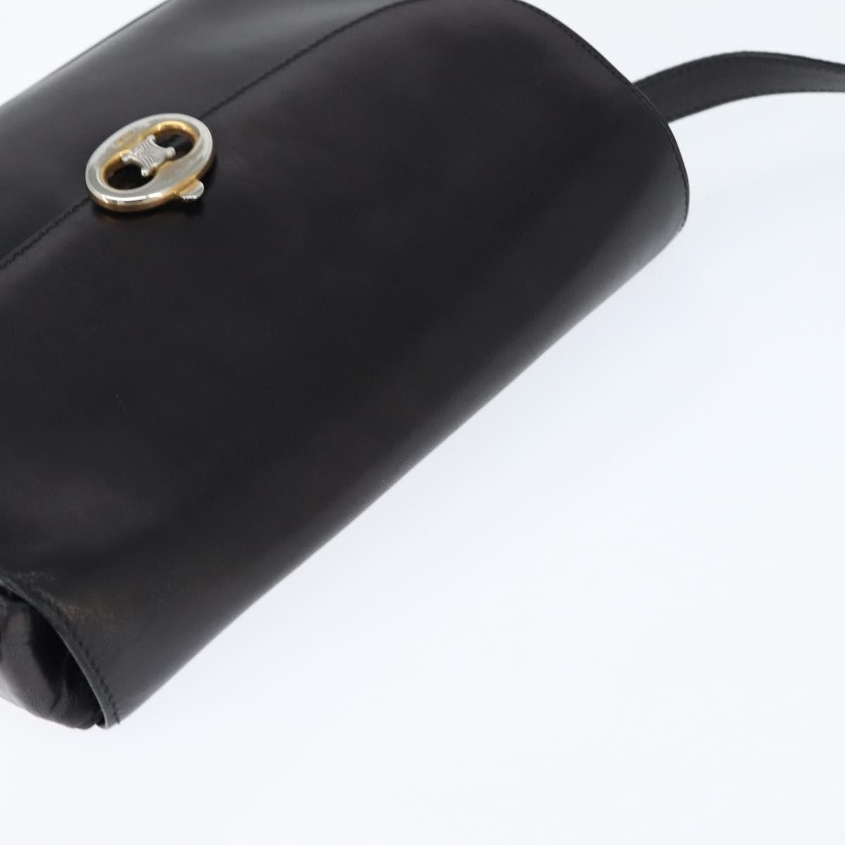 Celine Vintage Triomphe Shoulder Bag Leather Brown Leather Shoulder Bag Bag (Pre-Owned)