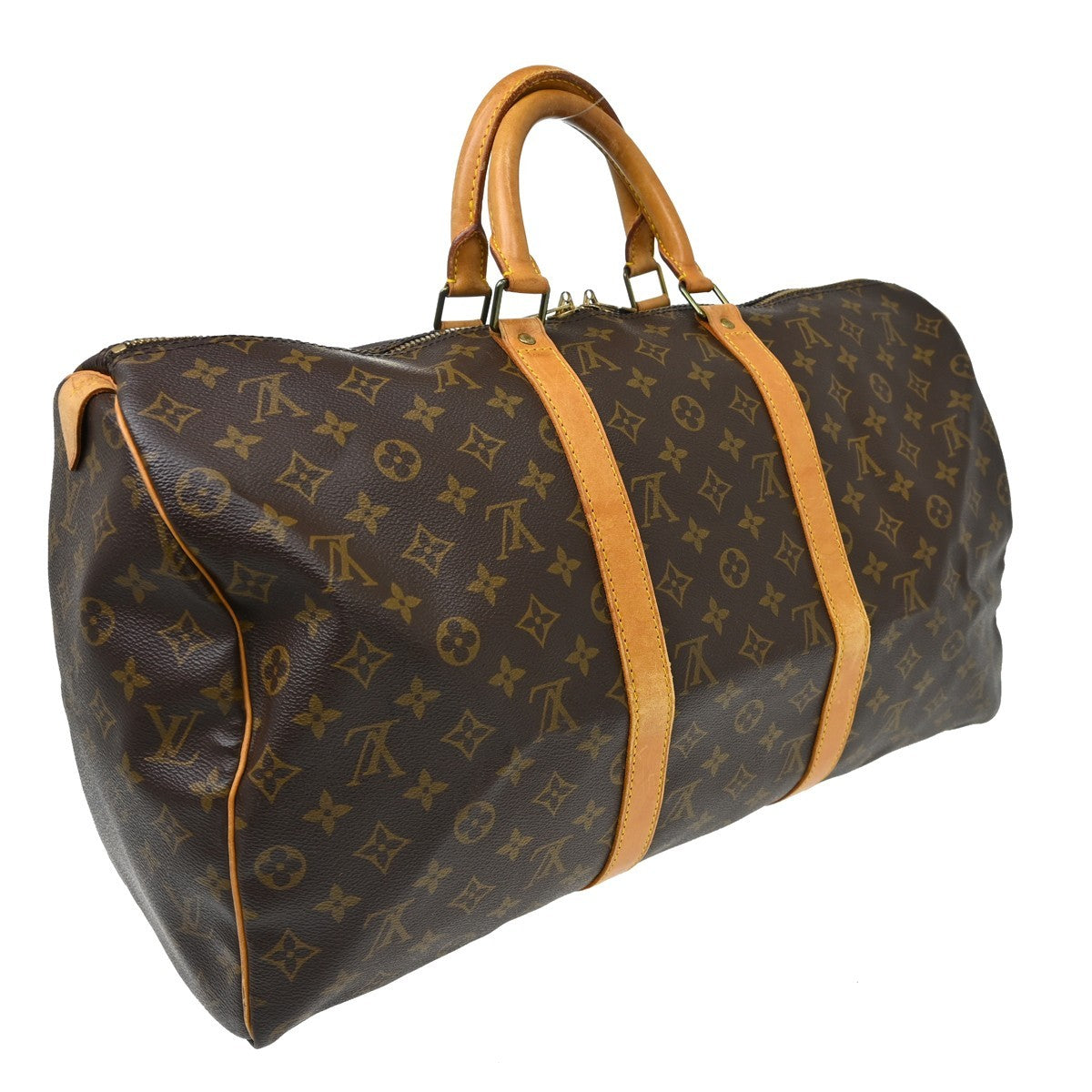 Louis Vuitton Keepall Bag Monogram Canvas Brown Canvas Travel Bag Bag (Pre-Owned)