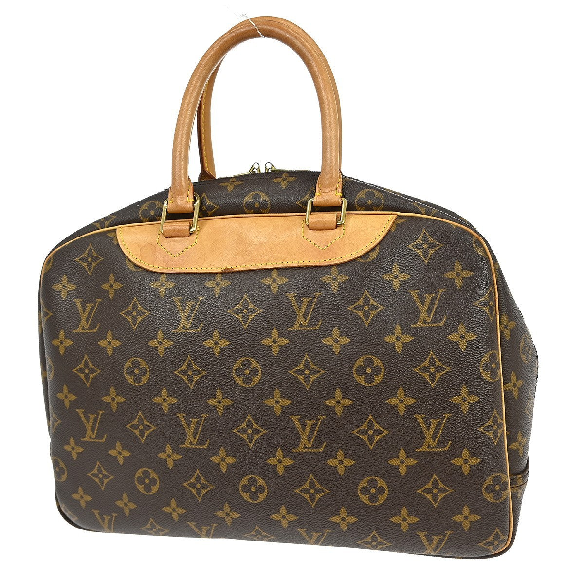 Louis Vuitton Deauville Handbag Monogram Canvas Brown Canvas Handbag (Pre-Owned)