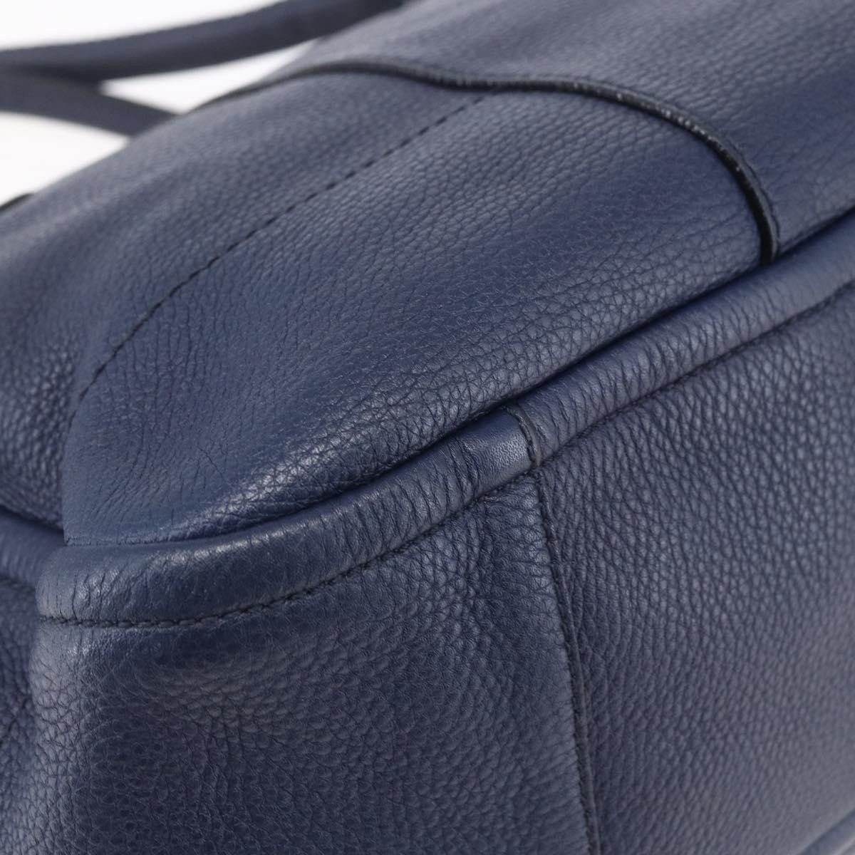 Salvatore Ferragamo Izzie Gancini Embossed Tote Soft Calf Blue Leather Tote Bag Bag (Pre-Owned)