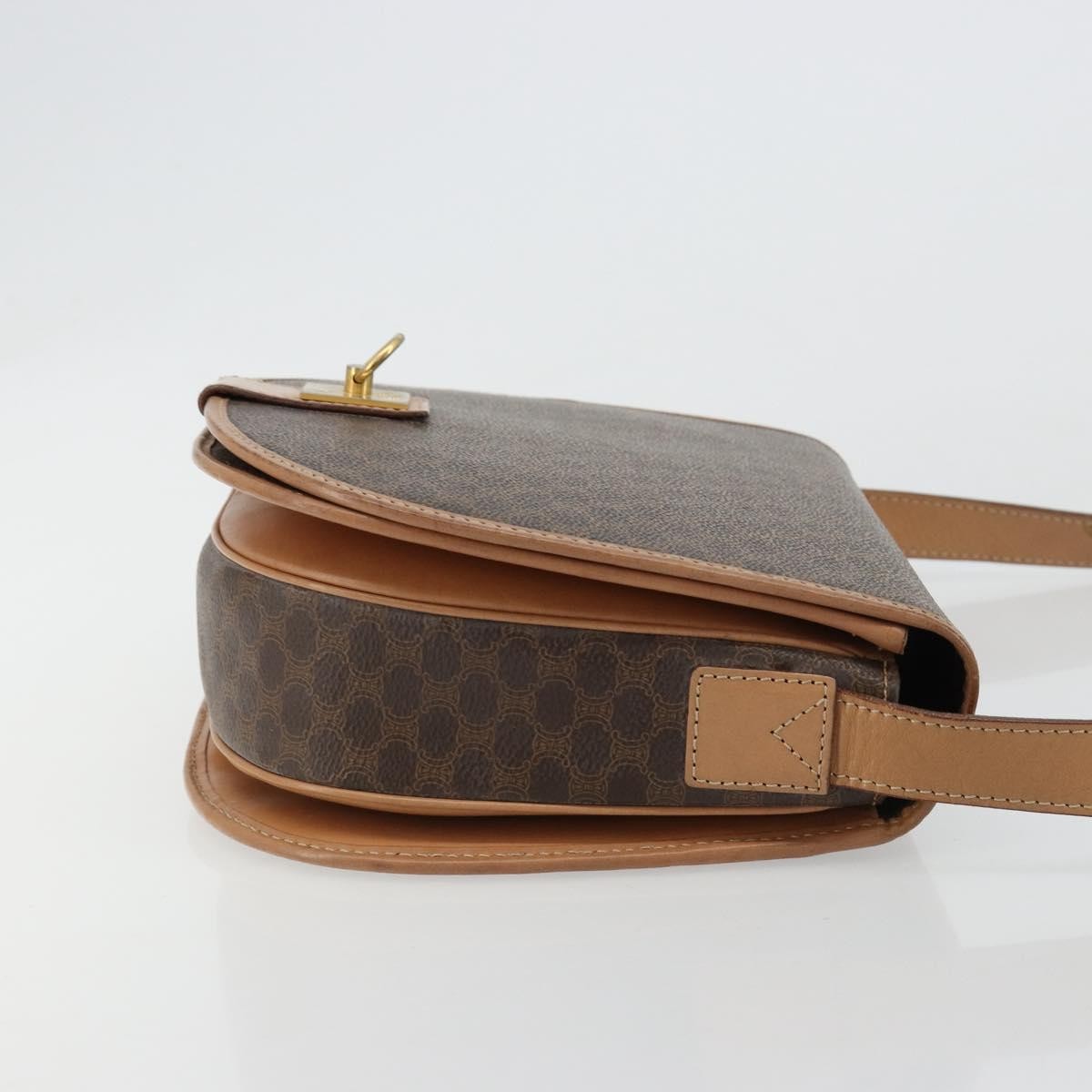 Celine Macadam Shoulder Bag Pvc Leather Brown Canvas Shoulder Bag Bag (Pre-Owned)