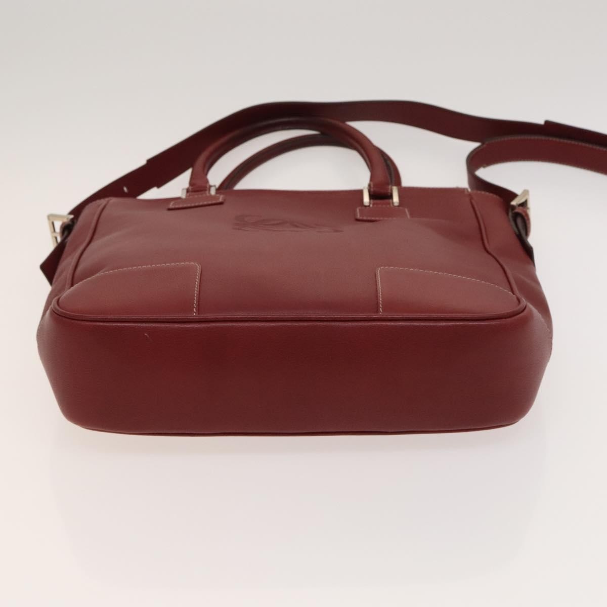 Loewe Vintage Anagram Tote Leather Burgundy Leather Tote Bag Bag (Pre-Owned)