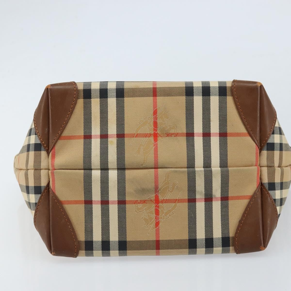Burberry Nova Check Tote Canvas Check Pattern Beige Canvas Tote Bag Bag (Pre-Owned)