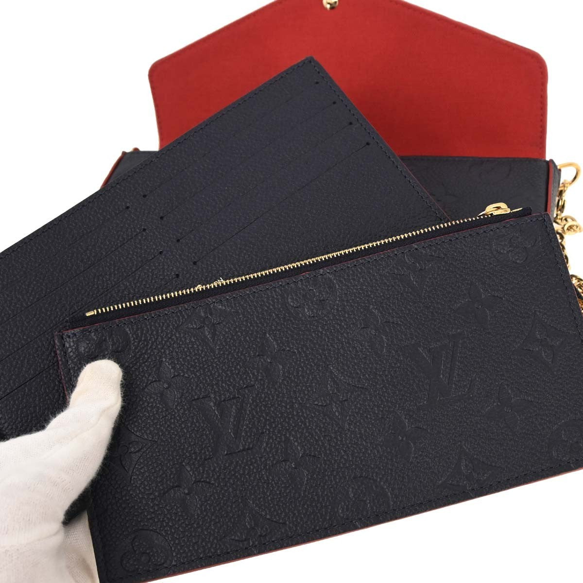 Louis Vuitton Felicie Pochette Monogram Empreinte Leather Navy Leather Clutche & Pouche Bag (Pre-Owned)