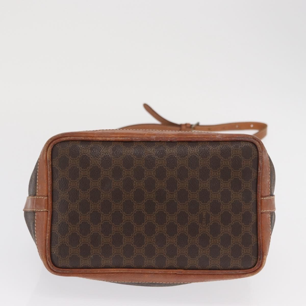 Celine Vintage Macadam Shoulder Bag Canvas And Leather Brown Canvas Shoulder Bag Bag (Pre-Owned)