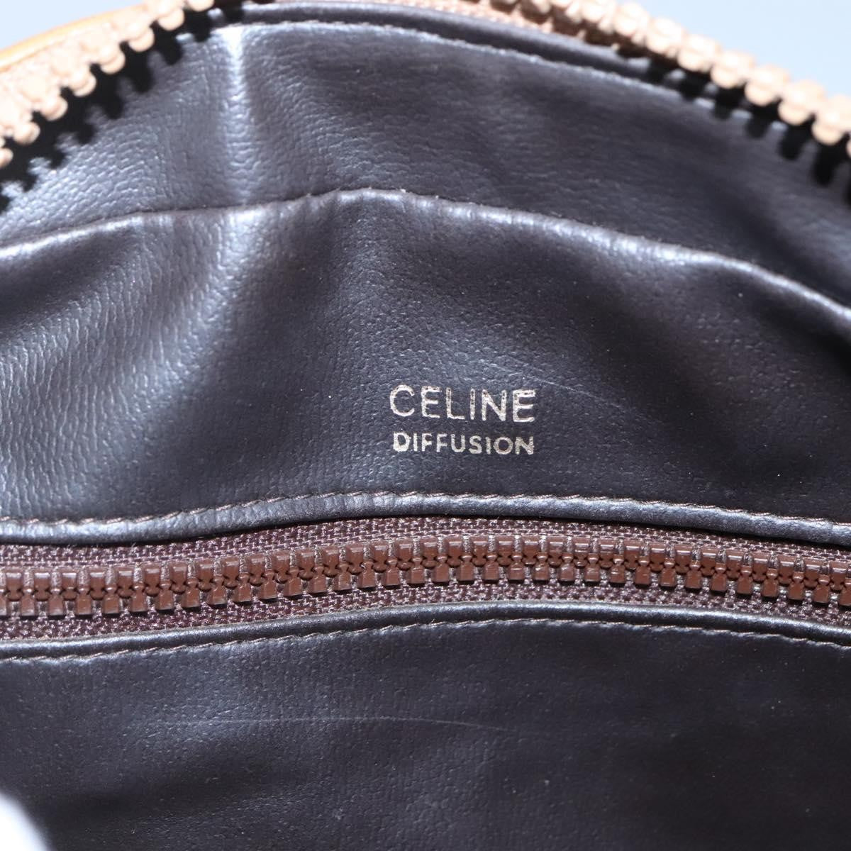Celine Vintage Macadam Shoulder Bag Canvas And Leather Beige Canvas Shoulder Bag Bag (Pre-Owned)