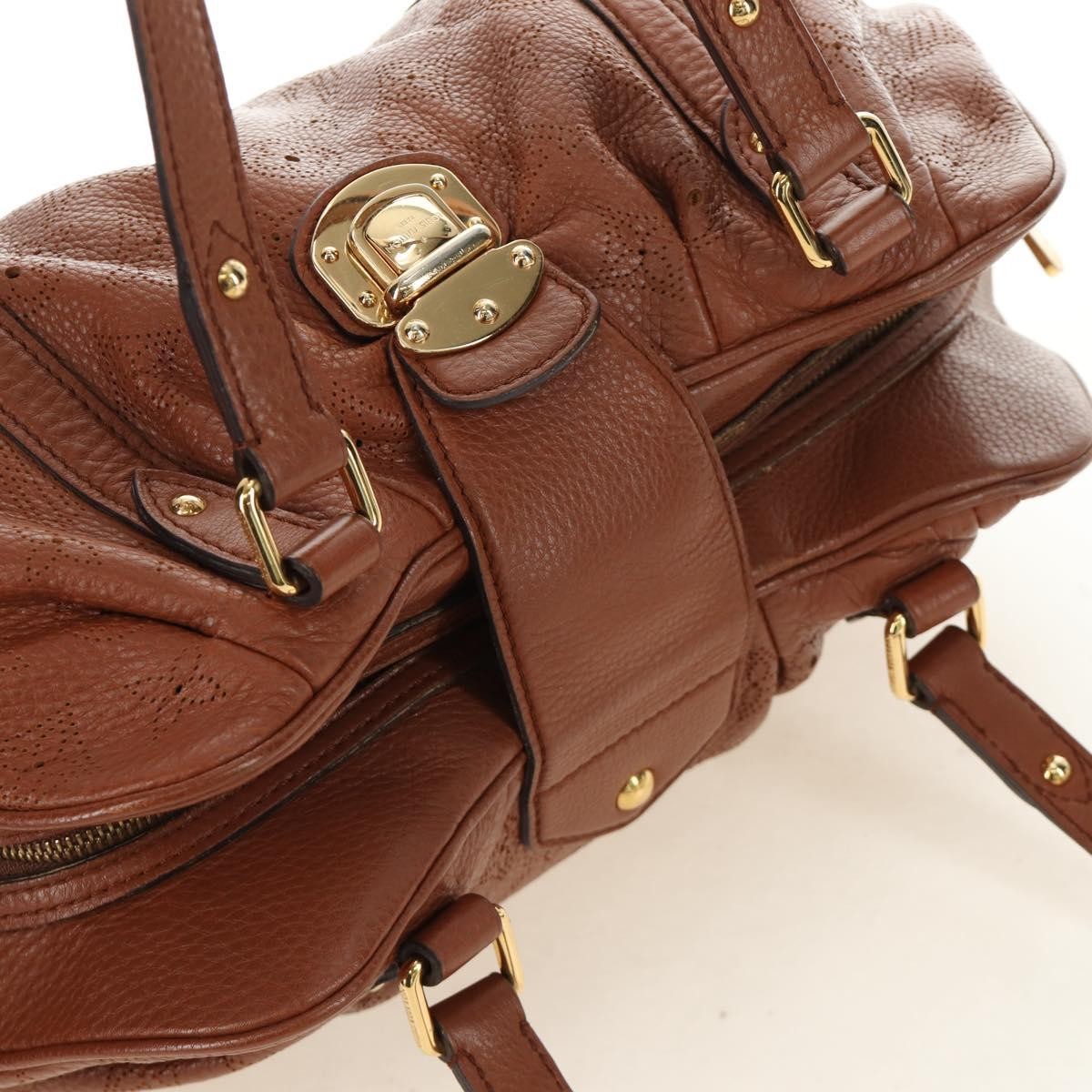 Louis Vuitton Lunar Handbag Mahina Leather Brown Leather Shoulder Bag Bag (Pre-Owned)