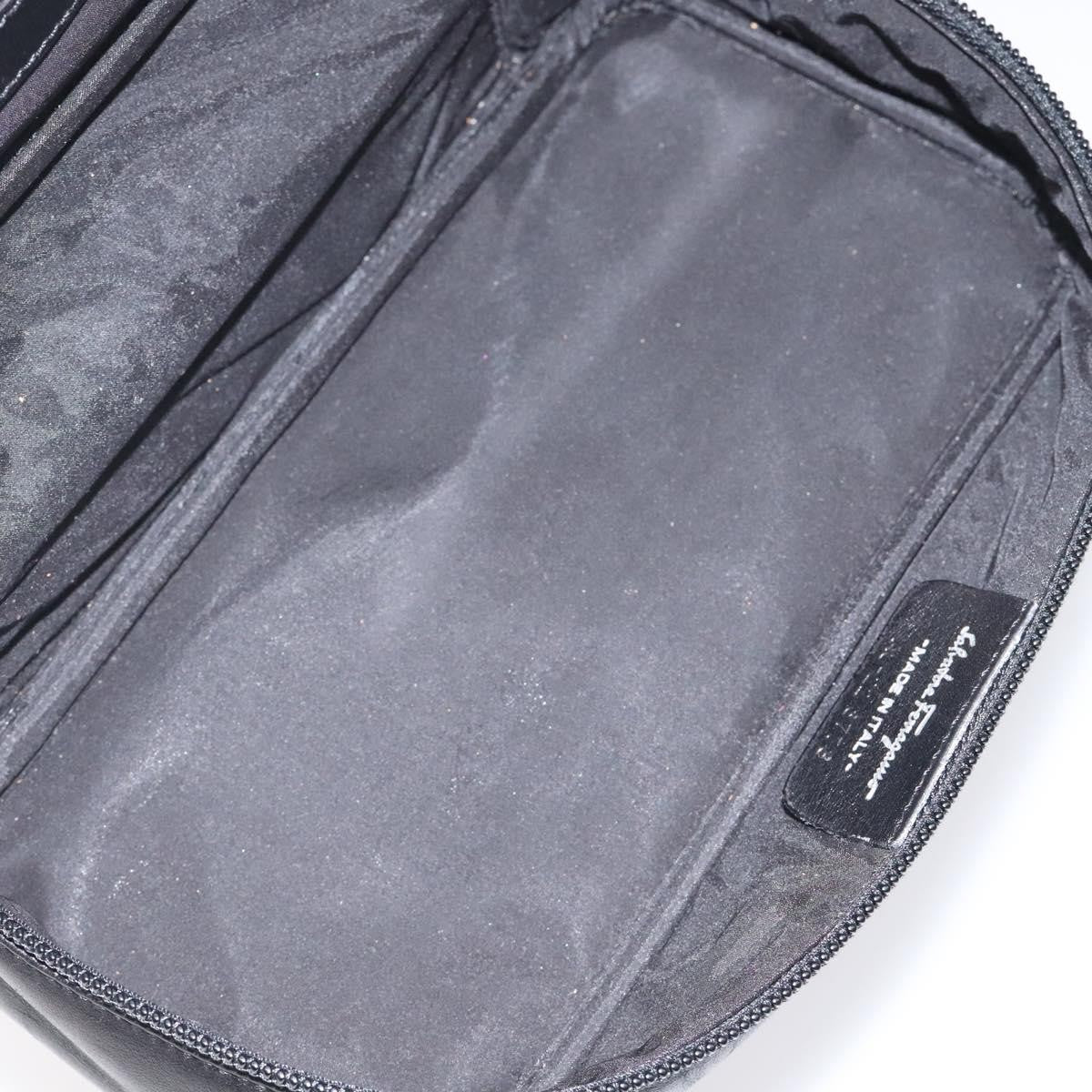Salvatore Ferragamo Vala Clutch Bag Leather Black Leather Clutche & Pouche Bag (Pre-Owned)