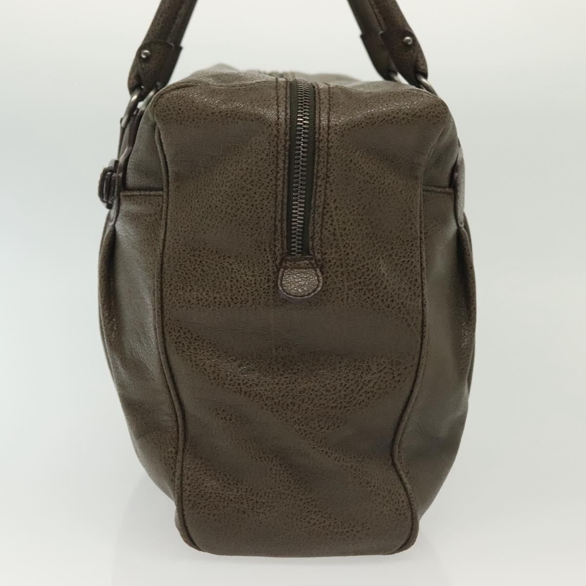 Salvatore Ferragamo Gancini Buckle Shoulder Bag Leather Khaki Leather Bag (Pre-Owned)
