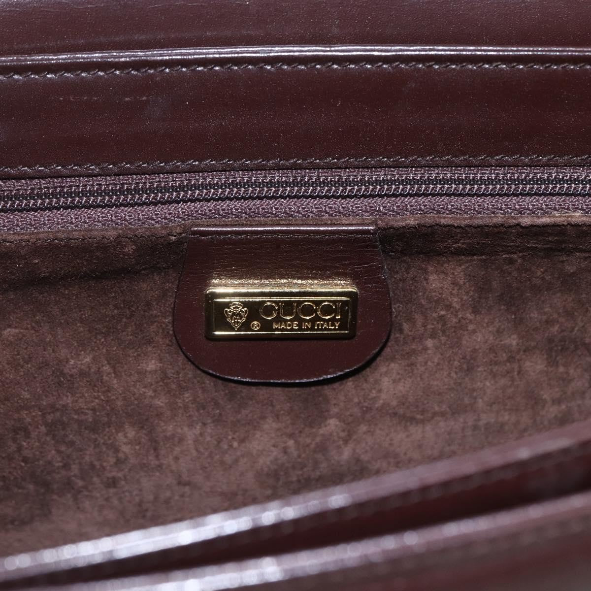 Gucci Vintage Shoulder Bag Leather Brown Leather Shoulder Bag Bag (Pre-Owned)