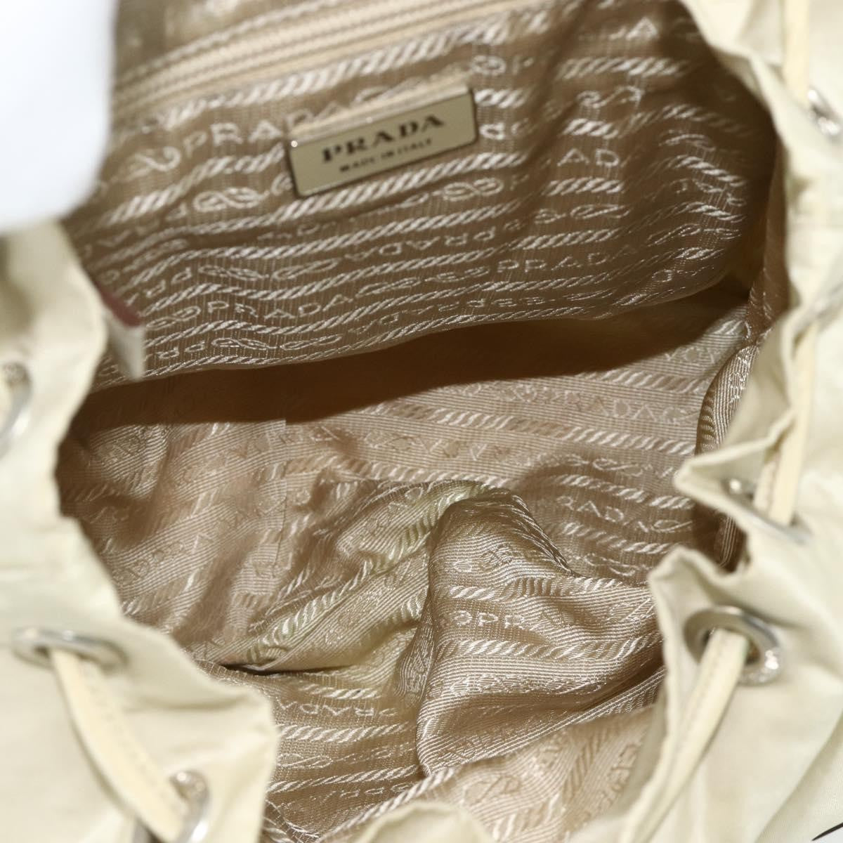Prada Sac À Dos Re-Nylon Nylon Beige Nylon Backpack Bag (Pre-Owned)