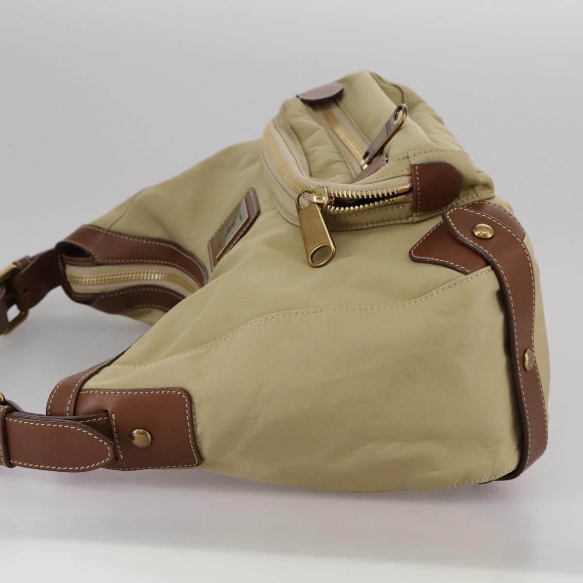 Burberry Blue Label Shoulder Bag Nylon Beige Nylon Shoulder Bag Bag (Pre-Owned)