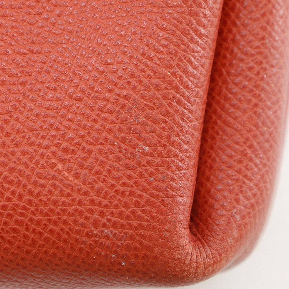 Hermes Vespa Pouch Leather Orange Leather Clutche & Pouche Bag (Pre-Owned)