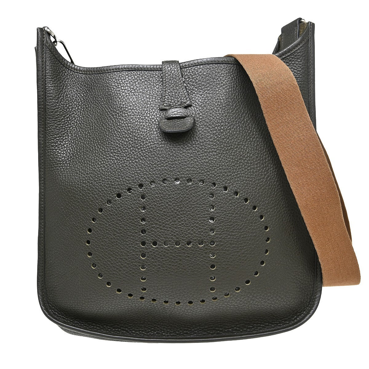 Hermes Evelyne Bag Gen Iii Clemence Green Leather Shoulder Bag Bag (Pre-Owned)