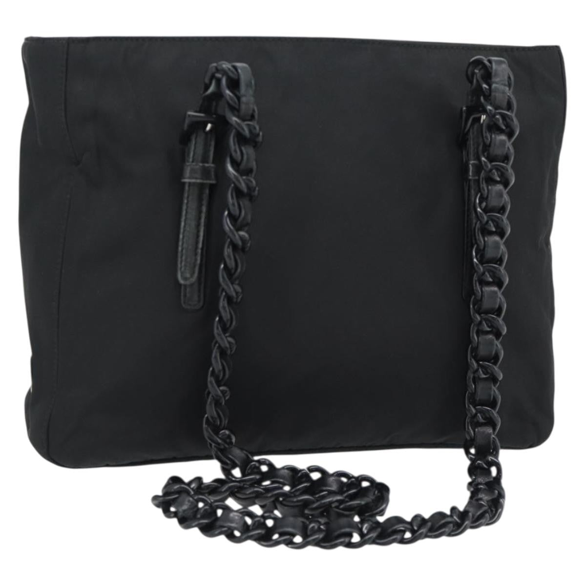 Prada Shoulder Bag Nylon Black Black Nylon Shoulder Bag Bag (Pre-Owned)