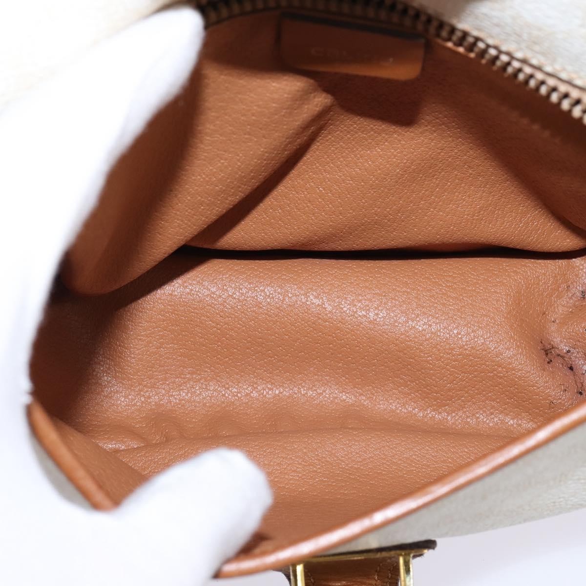 Celine Vintage Macadam Shoulder Bag Canvas And Leather Ecru Canvas Shoulder Bag Bag (Pre-Owned)