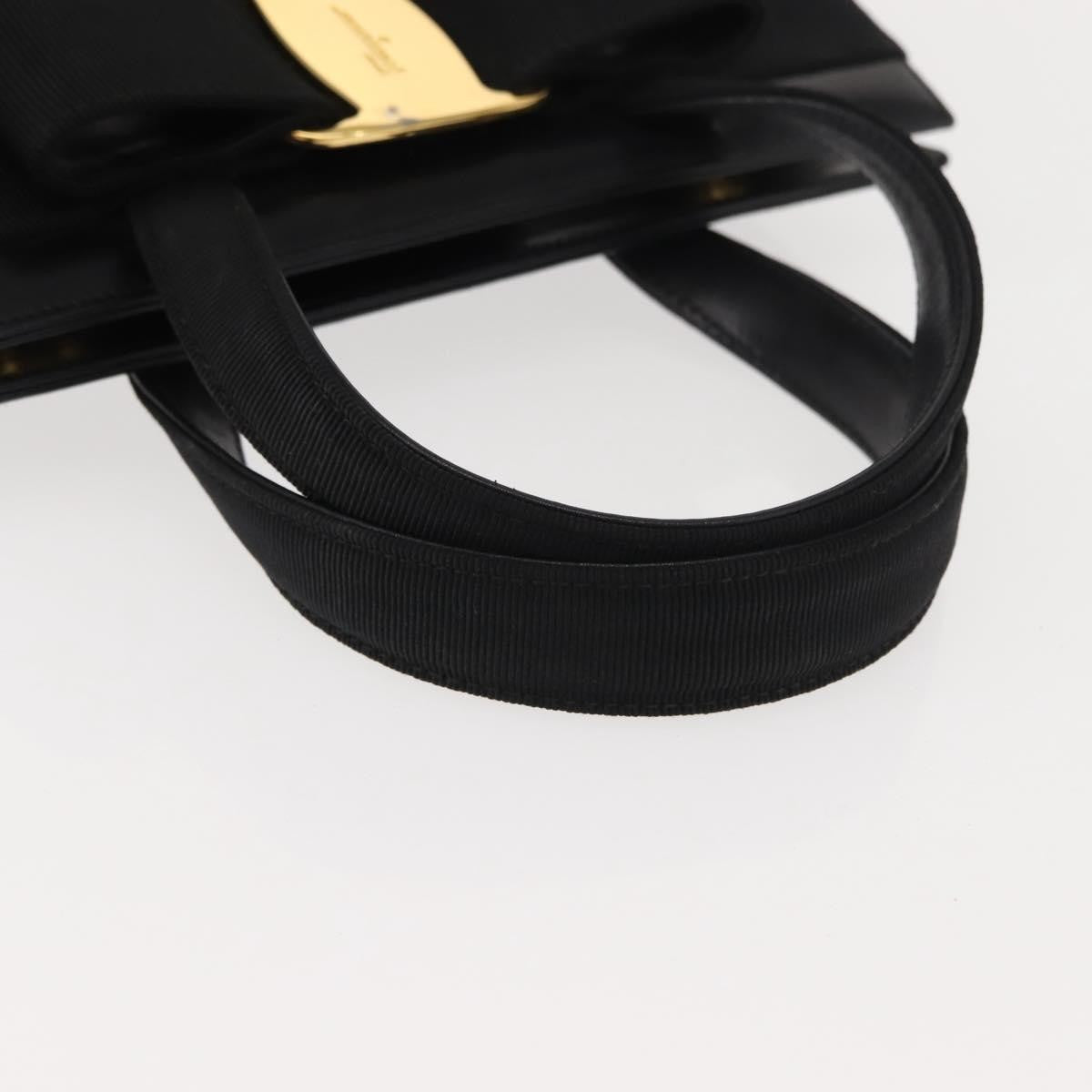 Salvatore Ferragamo Vala Handbag Leather Black Leather Handbag (Pre-Owned)