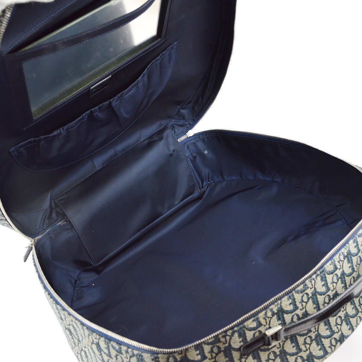 Christian Dior Vintage Trotter Handbag Canvas Navy Canvas Handbag (Pre-Owned)