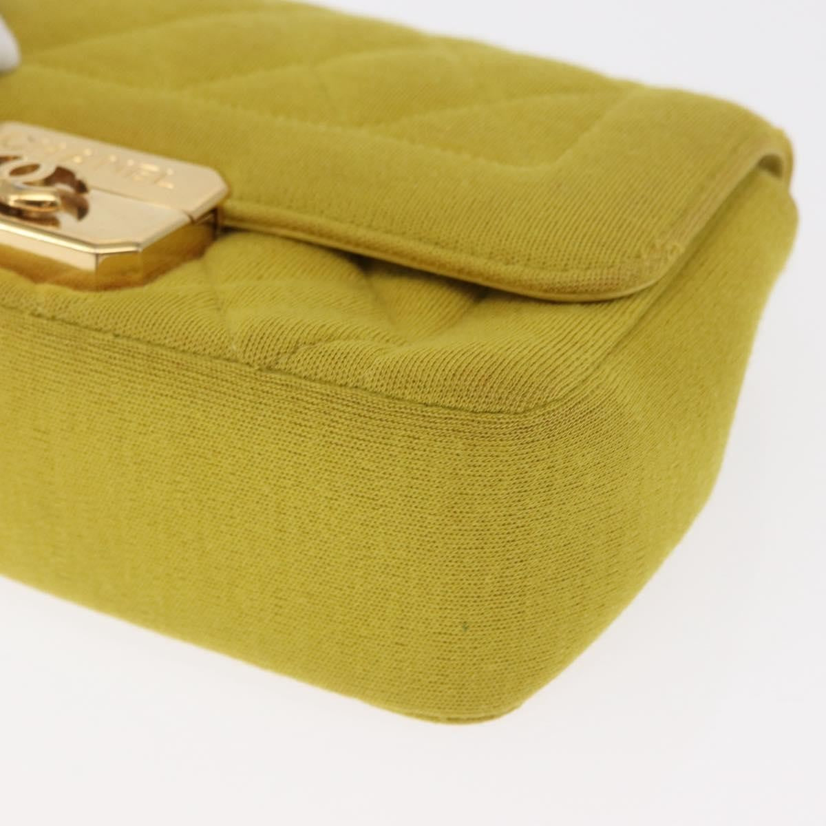 Chanel Chic With Me Flap Bag Quilted Jersey Yellow Cotton Shoulder Bag Bag (Pre-Owned)