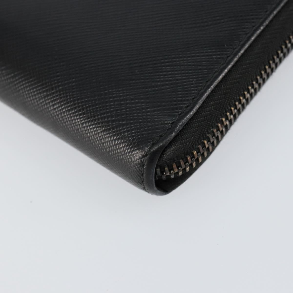 Prada Saffiano Wallet Leather Black Leather Wallets Accessory (Pre-Owned)