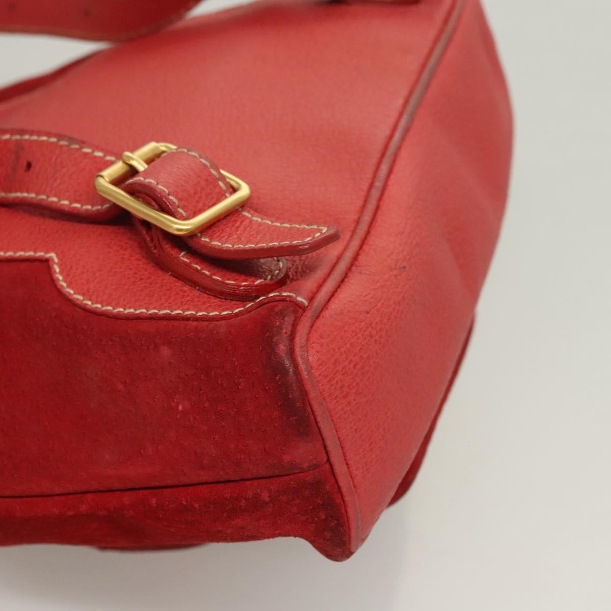 Gucci Vintage Bamboo Backpack Suede Red Suede Backpack Bag (Pre-Owned)