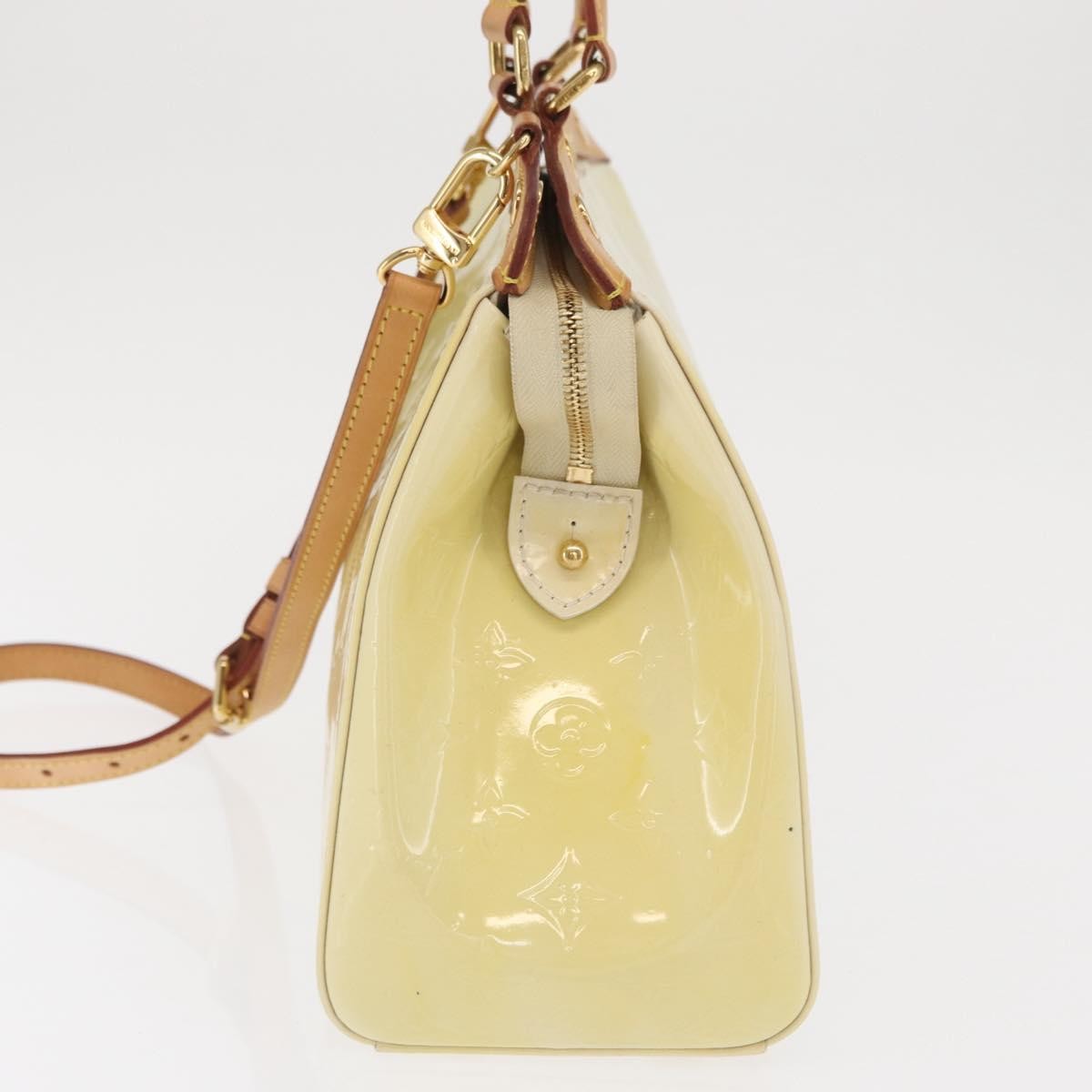 Louis Vuitton Brea Handbag Monogram Vernis Beige Patent_Leather Handbag (Pre-Owned)