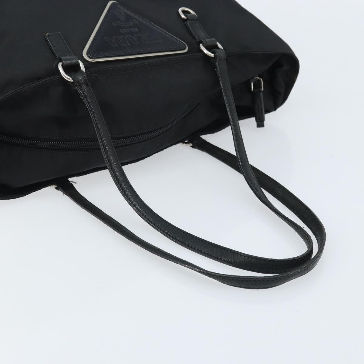 Prada Vintage Zip Tote Tessuto Black Nylon Tote Bag Bag (Pre-Owned)