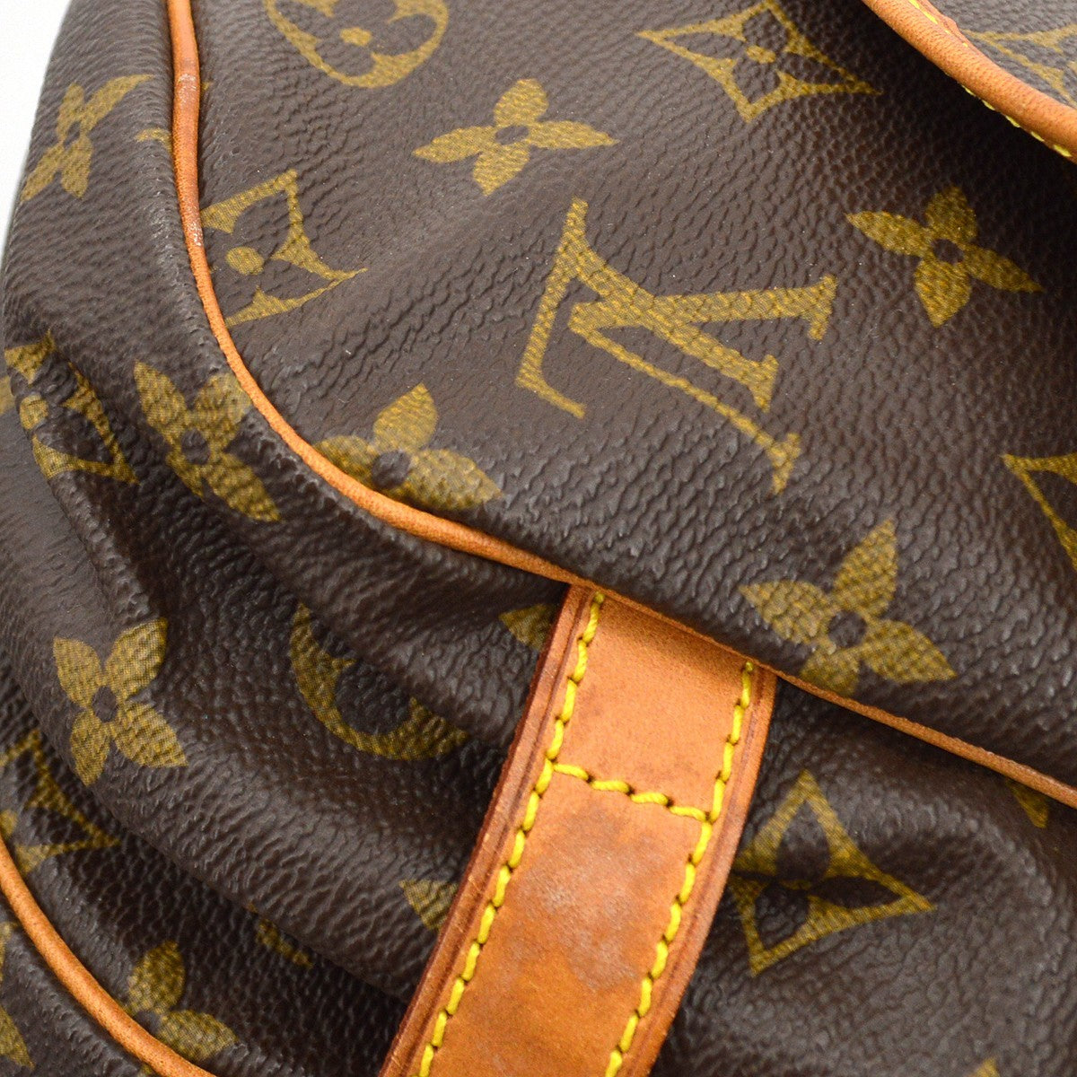 Louis Vuitton Saumur Handbag Monogram Canvas Brown Canvas Shoulder Bag Bag (Pre-Owned)
