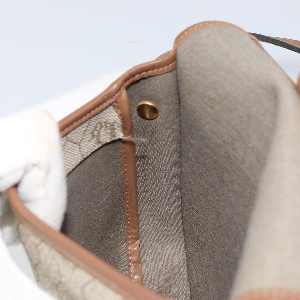 Christian Dior Vintage Honeycomb Flap Crossbody Bag Coated Canvas Beige Canvas Shoulder Bag Bag (Pre-Owned)