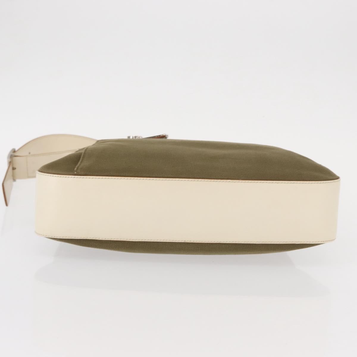 Salvatore Ferragamo Gancini Shoulder Bag Canvas Khaki Canvas Shoulder Bag Bag (Pre-Owned)