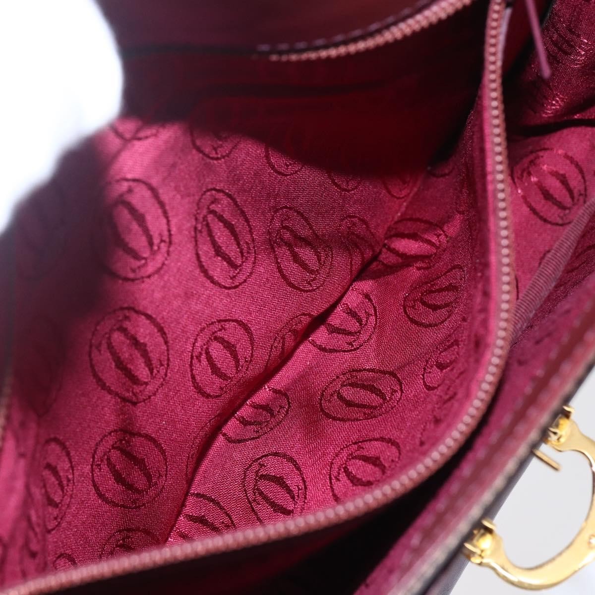 Cartier Must De Cartier Shoulder Bag Leather Burgundy Leather Shoulder Bag Bag (Pre-Owned)