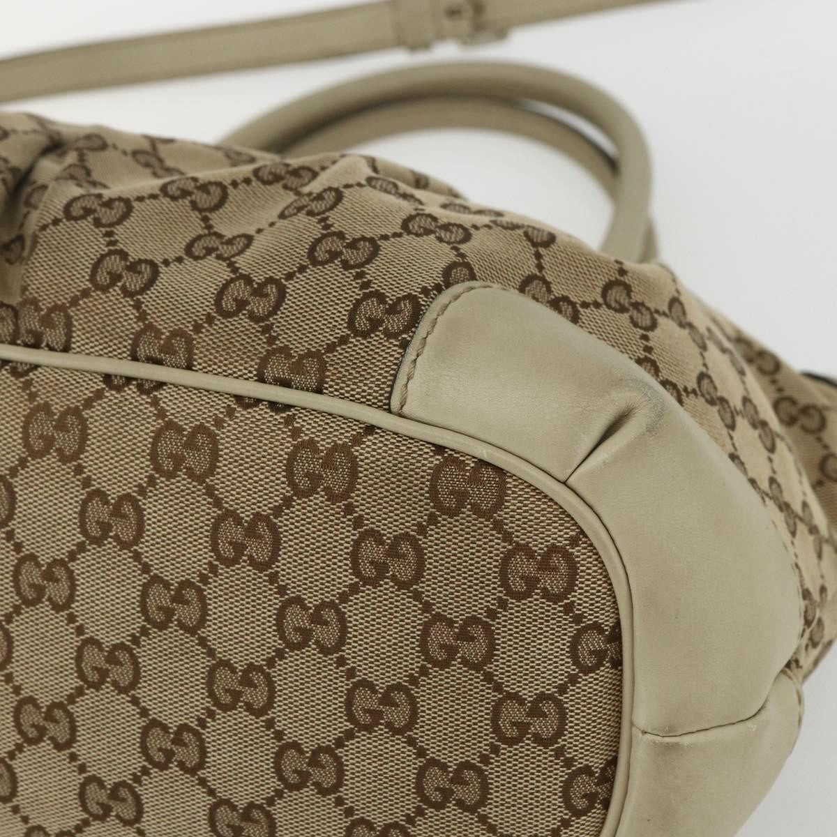 Gucci Sukey Top Handle Satchel Gg Coated Canvas Beige Canvas Handbag (Pre-Owned)