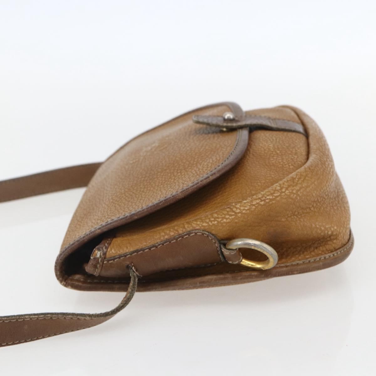 Loewe Anagram Shoulder Bag Leather Beige Leather Shoulder Bag Bag (Pre-Owned)
