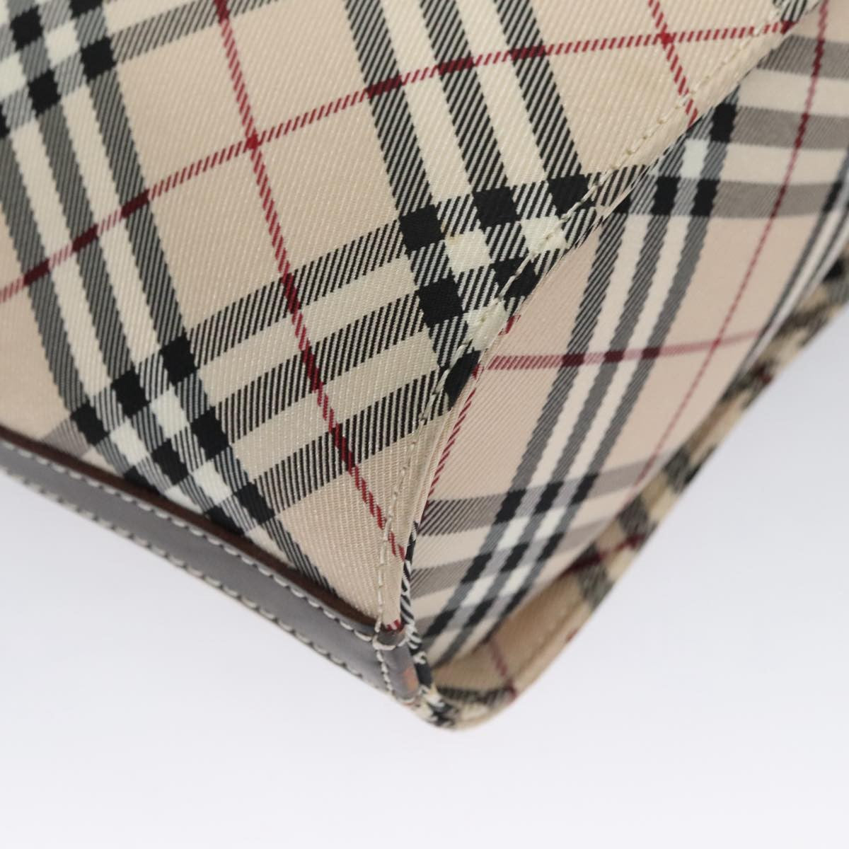 Burberry Nova Check Shoulder Bag Canvas Beige Canvas Shoulder Bag Bag (Pre-Owned)