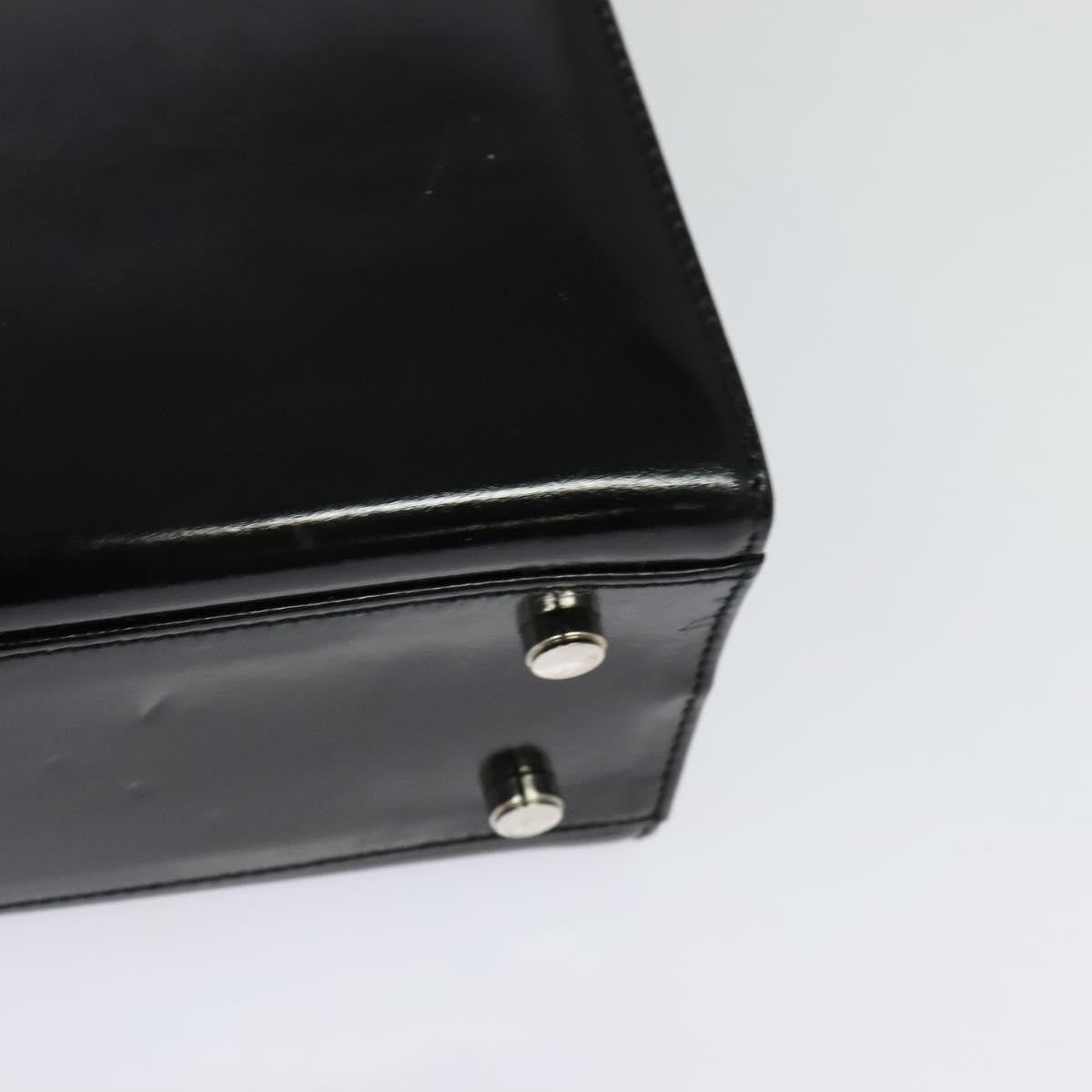 Salvatore Ferragamo Gancini Handbag Patent Leather Black Patent_Leather Handbag (Pre-Owned)