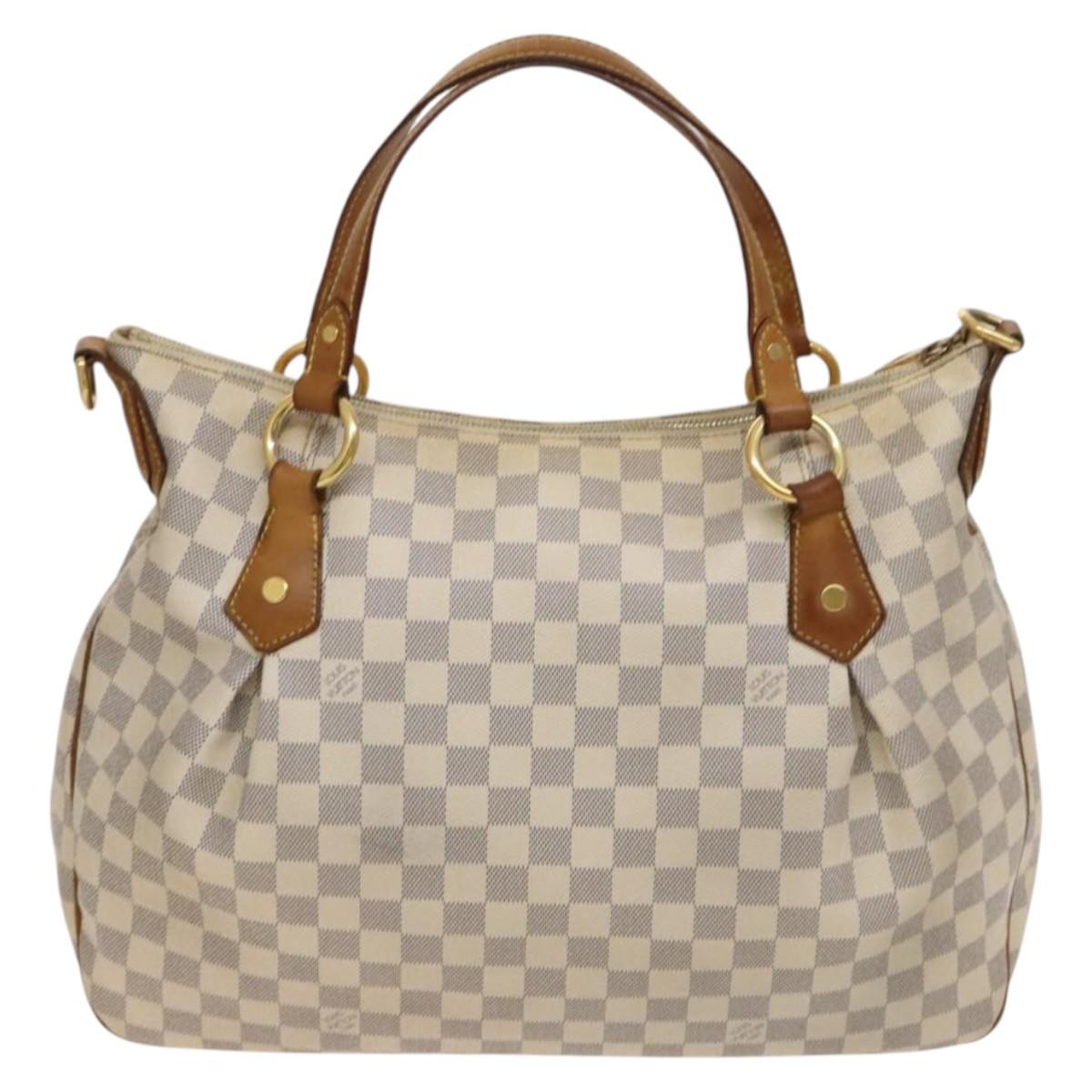 Louis Vuitton Evora Handbag Damier White Canvas Bag (Pre-Owned)